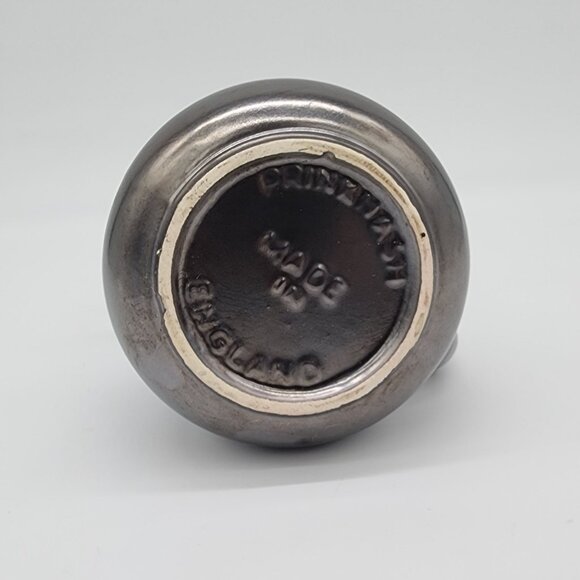 Prinknash Pottery Creamer Pewter Glaze Metallic Gunmetal Finish England VTG 4" - Picture 6 of 6
